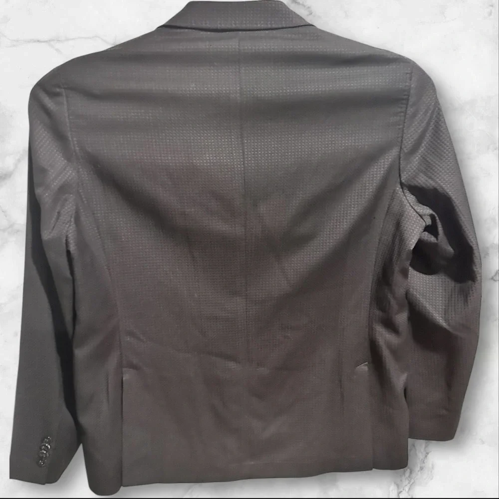 Ted Baker 46R Black Square Textured Check Soft Shoulder Blazer Jacket Sport Coat